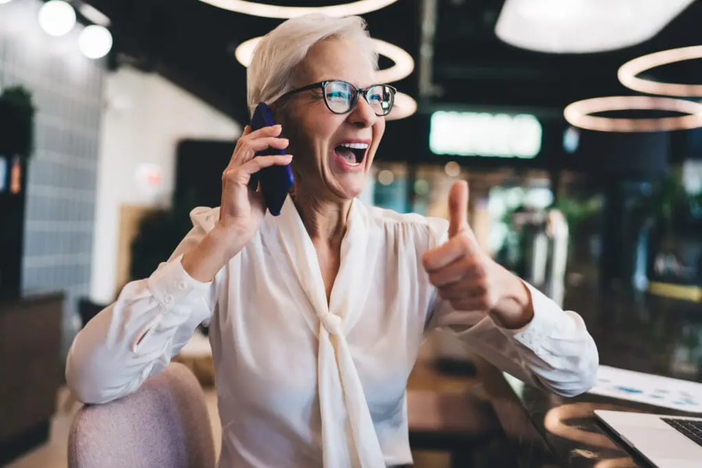 Happy businesswoman