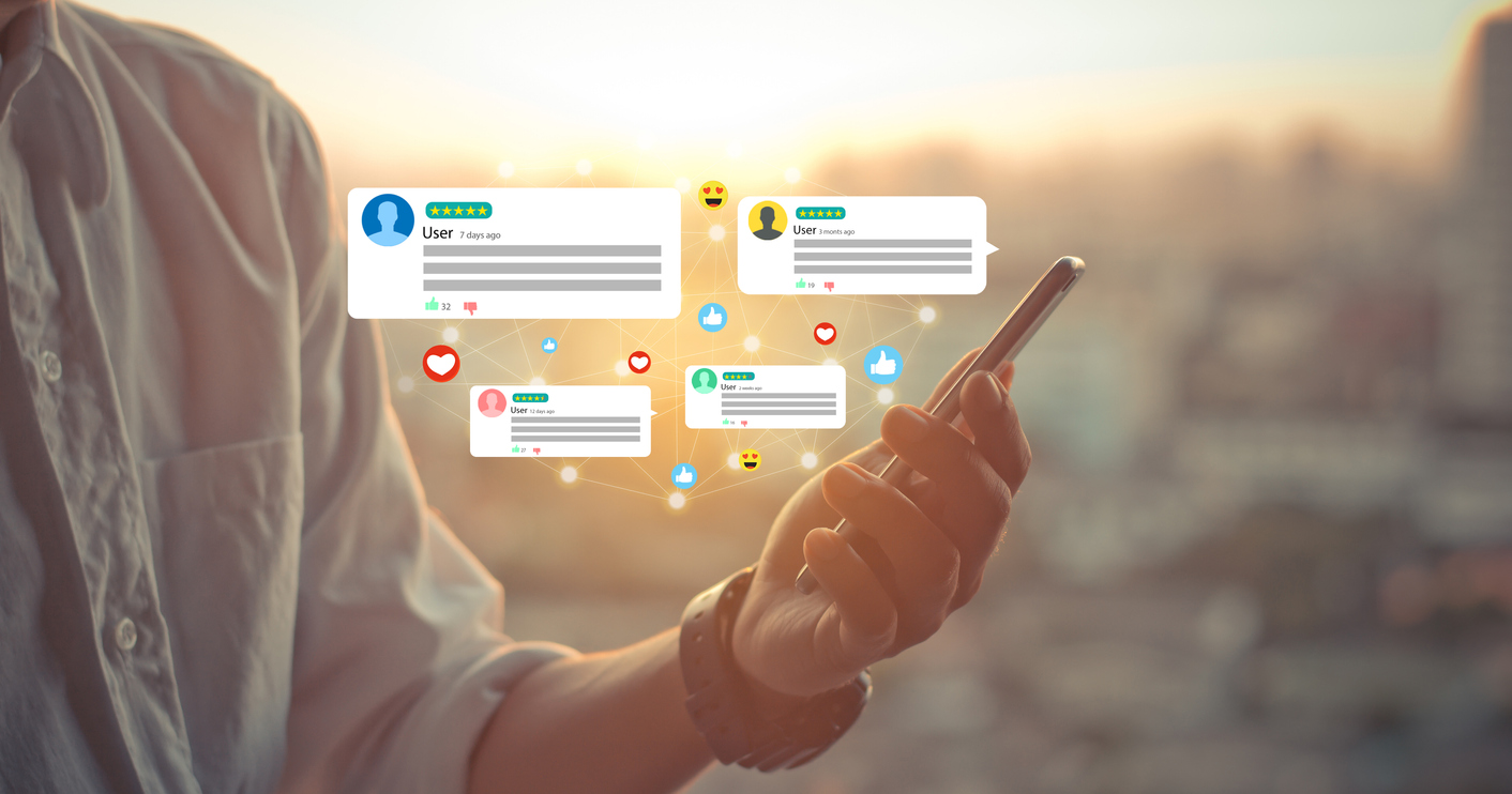 A man interacts with a brand via digital assistant to improve his online customer experience.