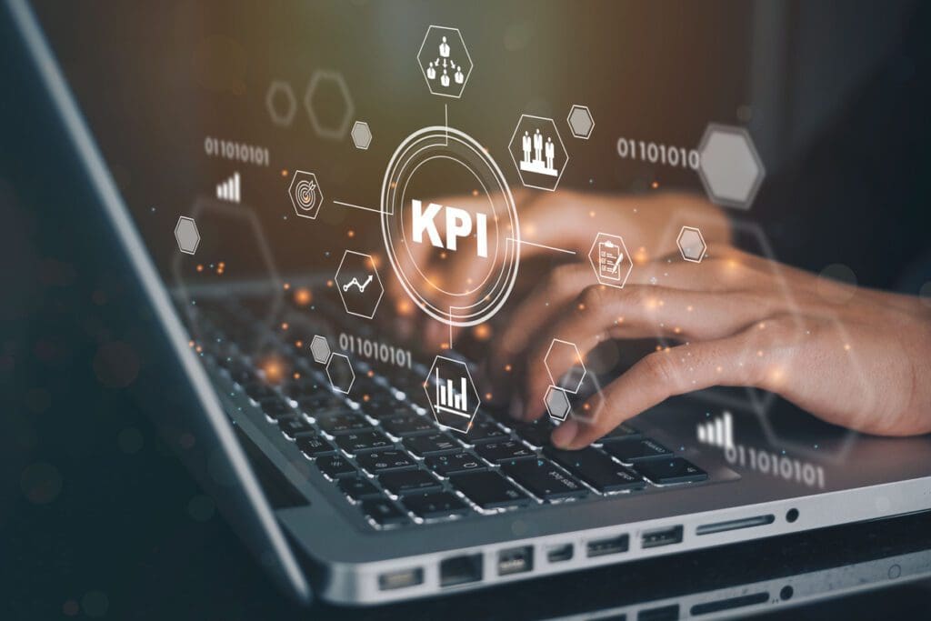 Concept of KPIs to track to review the success of a homebuilder marketing campaign.