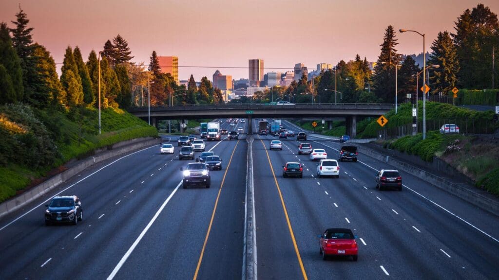 A busy highway shows the importance of studying traffic patterns before placing homebuilder signage.
