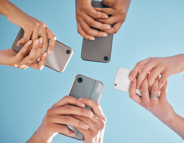 Group of smartphones