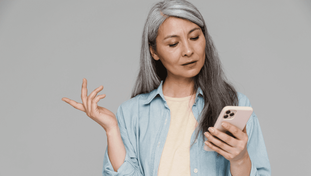 Woman confused by possible spam text