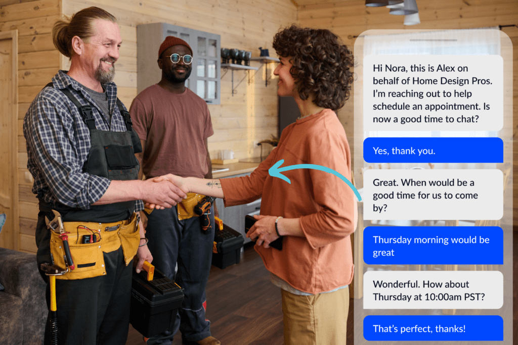 Home services appointment scheduled via text
