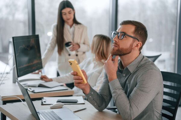 Man thinking in his office