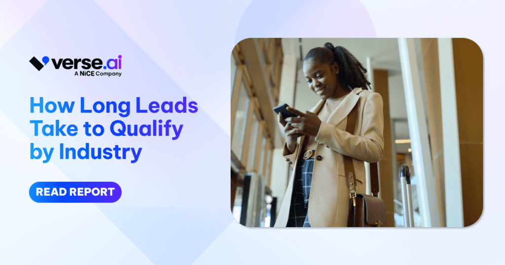 Report: How Long Leads Take to Qualify by Industry with photo of woman texting