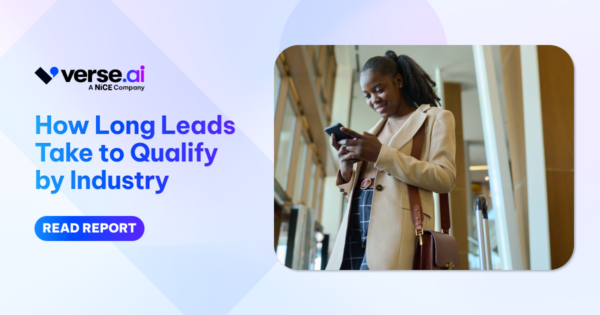 Report: How Long Leads Take to Qualify by Industry with photo of woman texting