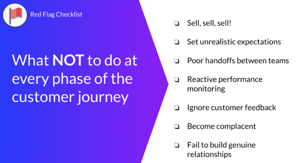 Customer journey red flag checklist