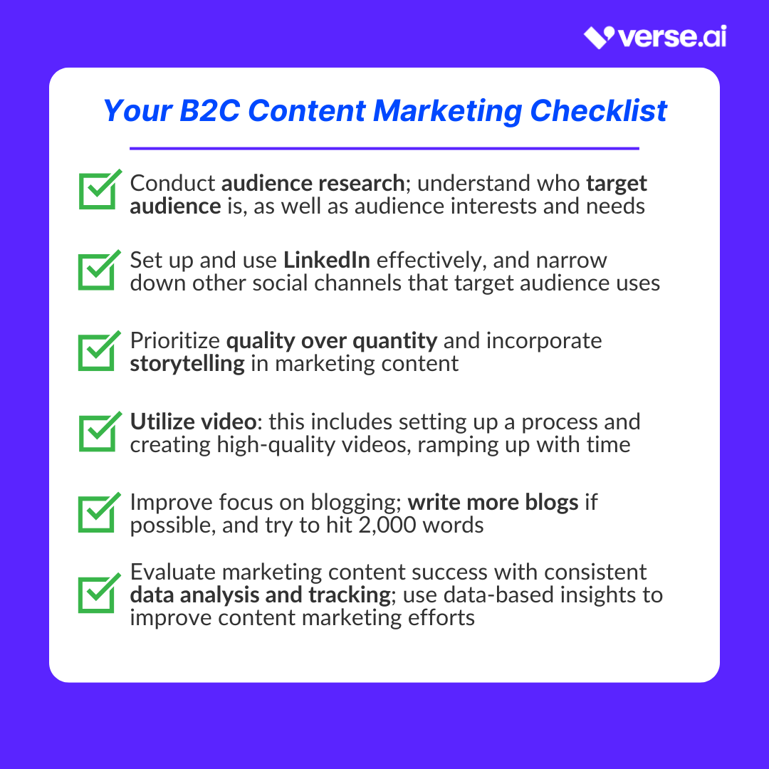 Your B2C Content Marketing Checklist