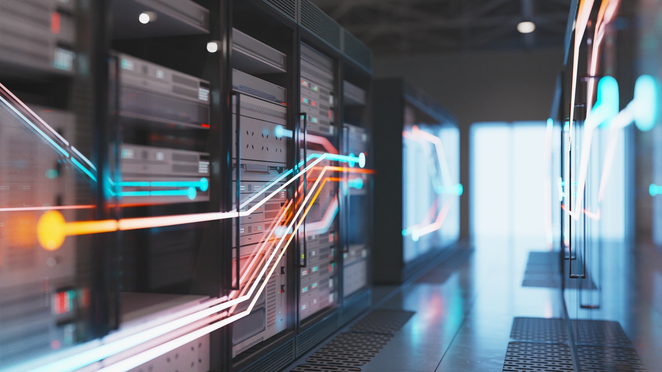 A modern data center represents the importance of integration when selecting a chatbot solution.