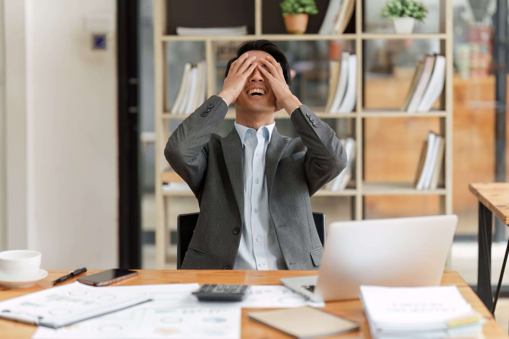 Businessman frustrated with why leads aren't replying