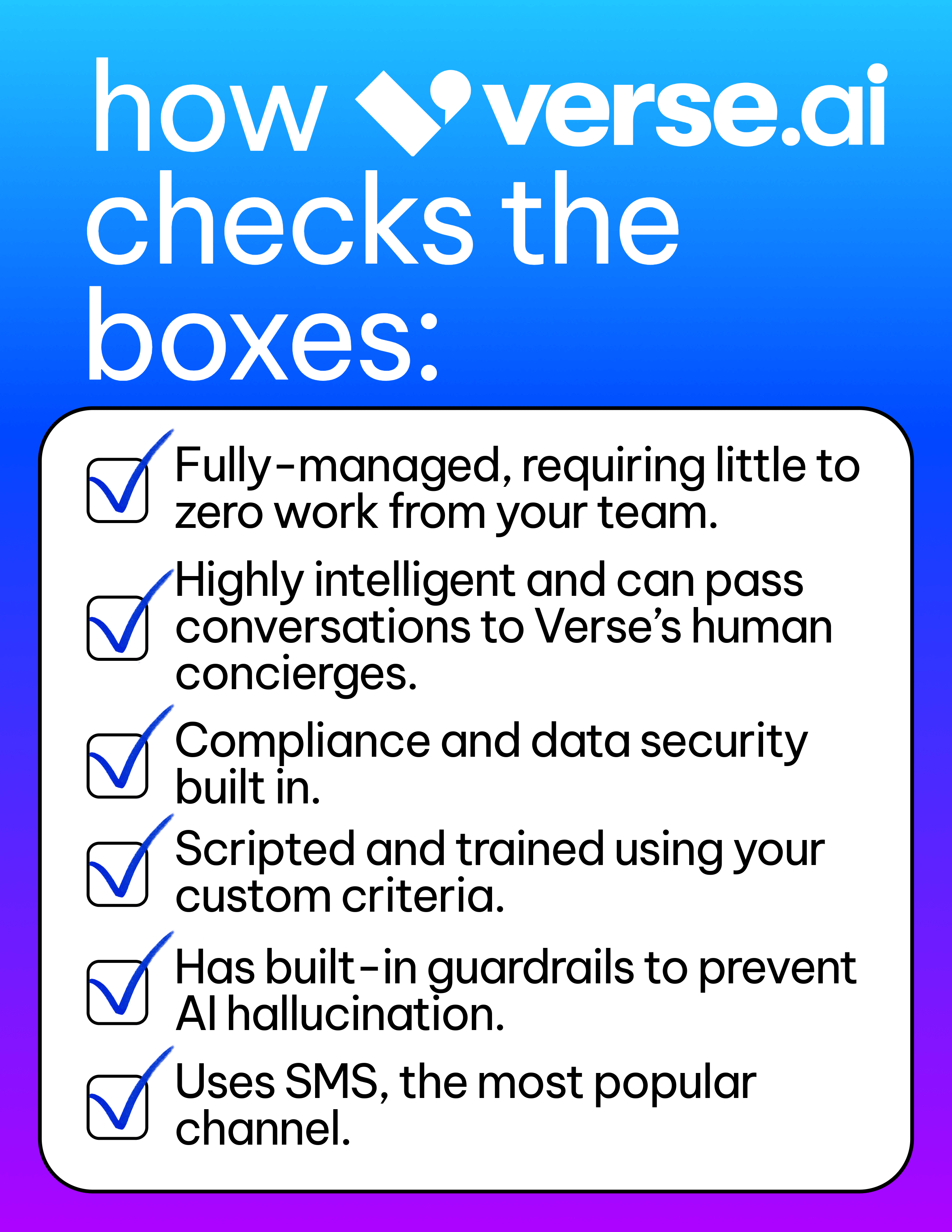 Verse: AI agents checklist