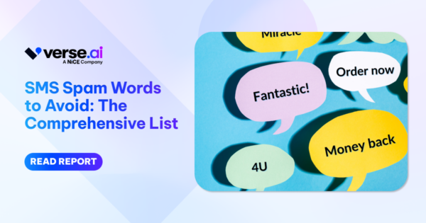 Report: SMS Spam Words to Avoid, with examples in speech bubbles