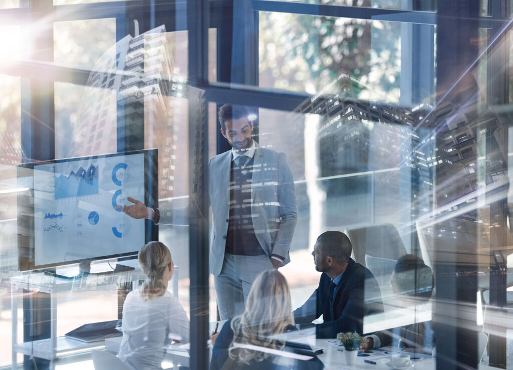 Revenue team meets about implementing an AI voice sales agent