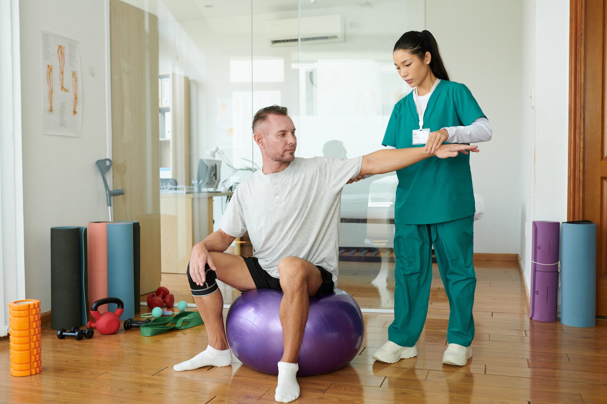 Patient at physical therapy appointment